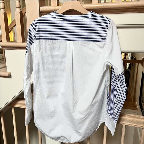 Thomas Mason for J.Crew Tunic in Mixed Stripe in Blue and White S - Picture 7 of 11